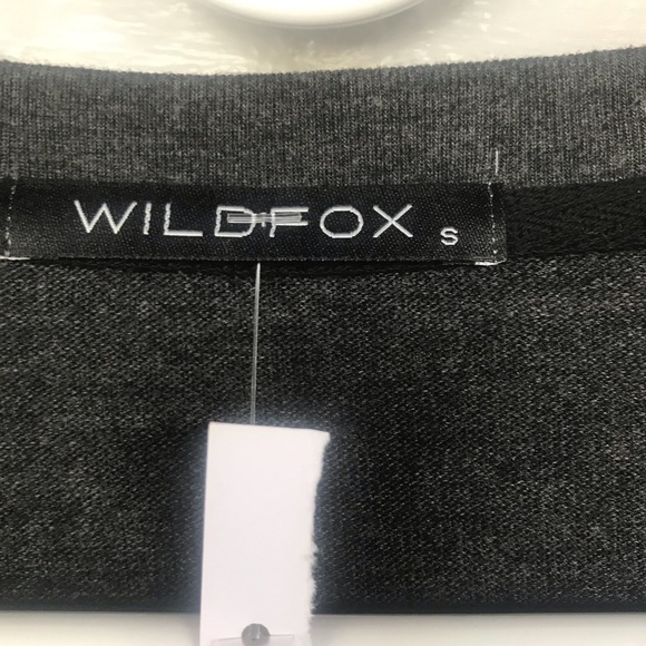 NWOT Wildfox Lover grey brushed knit top S - Picture 3 of 3